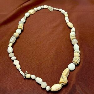 Chico’s 20” White and Cream beaded fashion necklace